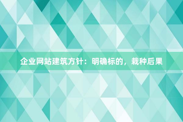 企业网站建筑方针：明确标的，栽种后果